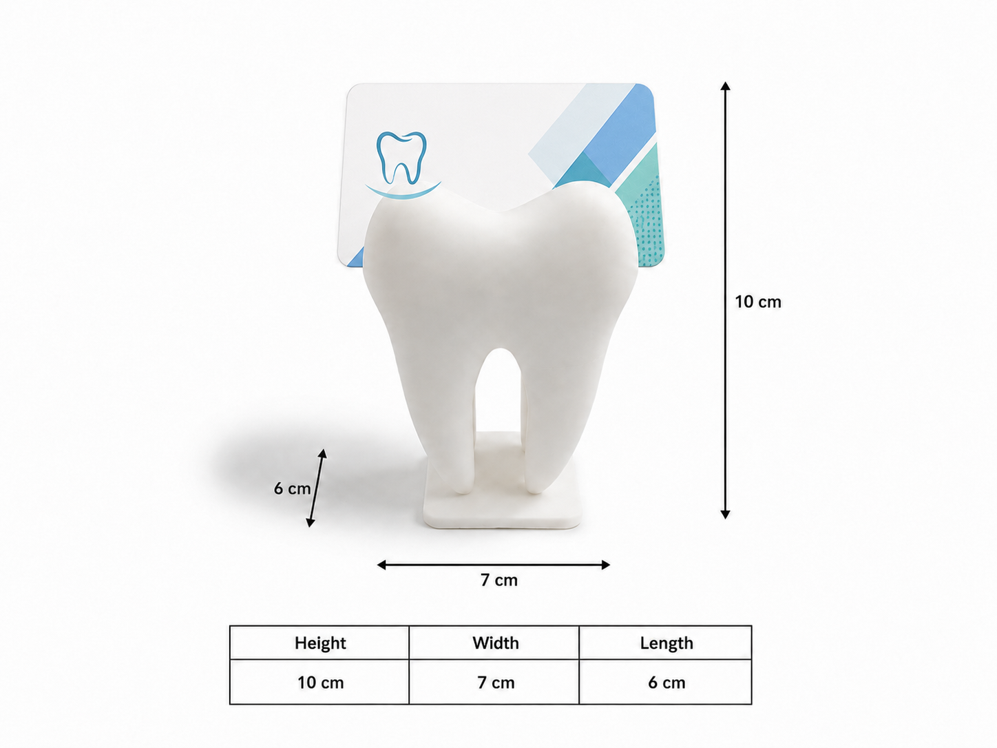 Tooth-Shaped Business Card Holder — 3D Printed Desk Organizer