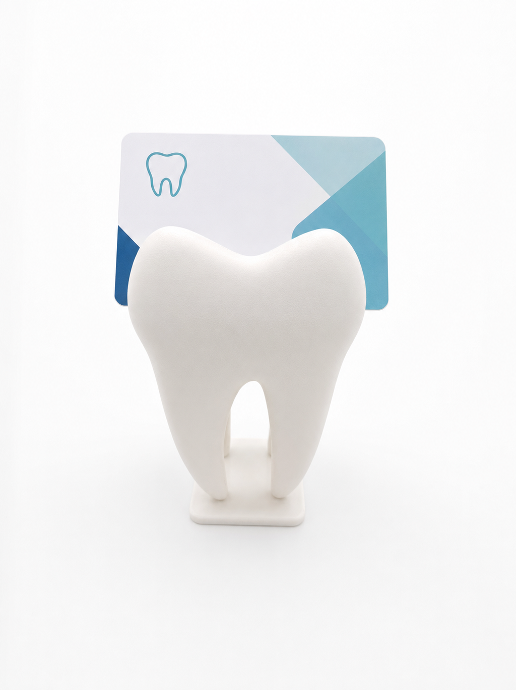 Tooth-Shaped Business Card Holder — 3D Printed Desk Organizer