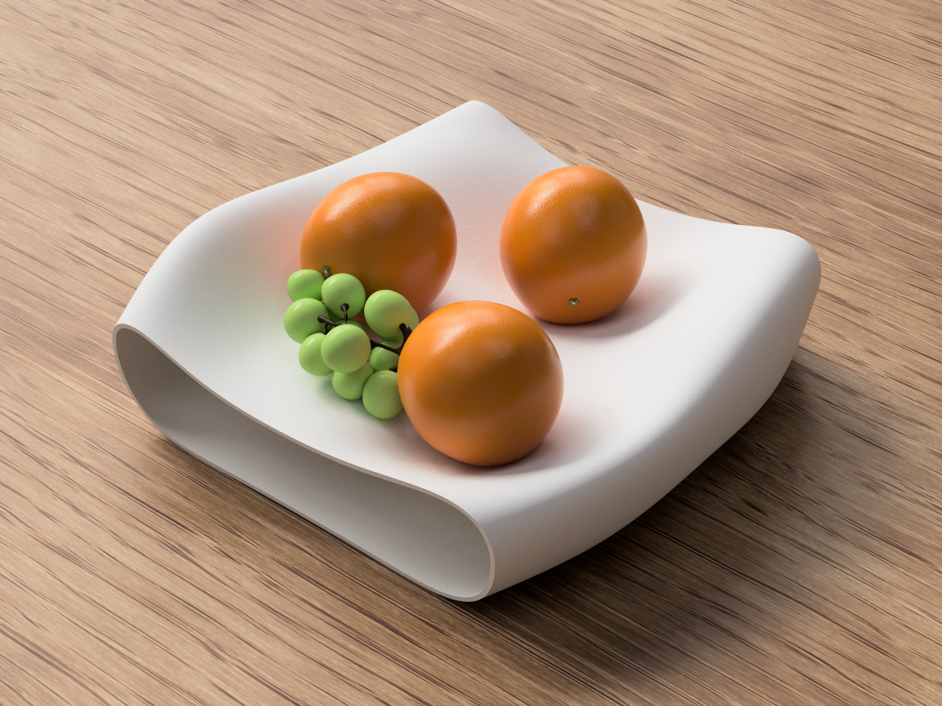 3D Printed Wave Fruit Tray — Sculptural Fruit Bowl for Modern Home Decor