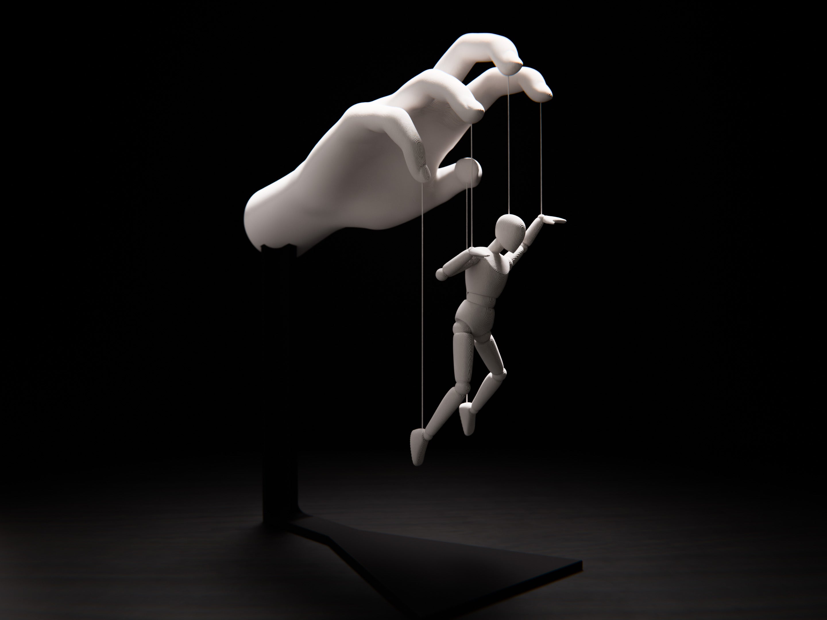 Puppet Master Desk Sculpture — Dark Art Figurine & Philosophical Decor Piece