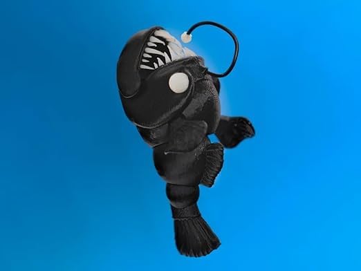 Deep Sea Monster Fish Toy for Kids | Glow-Style Angler Fish Model with Removable Parts | Creative Marine Animal Toy for Boys & Girls | Unique Display Model for Play & Decoration (Black)