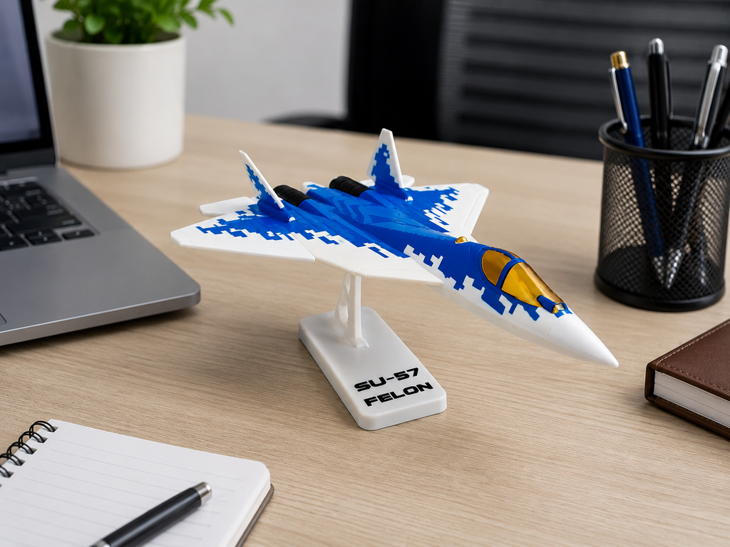 Sukhoi SU-57 Felon Scale Model — 3D Printed Stealth Fighter Jet Display