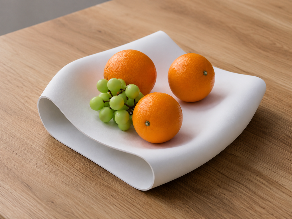 3D Printed Wave Fruit Tray — Sculptural Fruit Bowl for Modern Home Decor