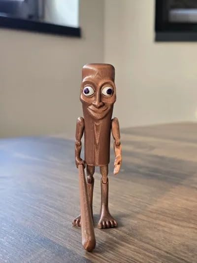 Tung Tung Tung Sahur Action Figure | 6-Inch Meme Toy | Italian Brainrot Collectible | 3D Printed Articulated Model with Bat | Funny Viral Figurine Gift | Brown (Pack of 1)