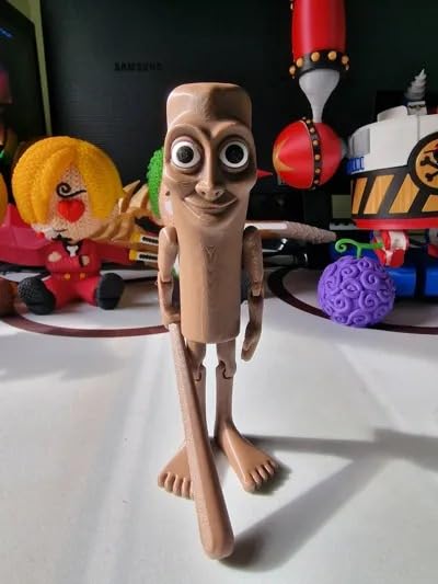 Tung Tung Tung Sahur Action Figure | 6-Inch Meme Toy | Italian Brainrot Collectible | 3D Printed Articulated Model with Bat | Funny Viral Figurine Gift | Brown (Pack of 1)