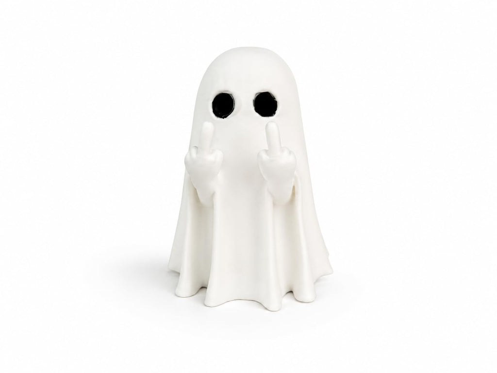 Decorative Ghost Figurine, White Ceramic Halloween Decor