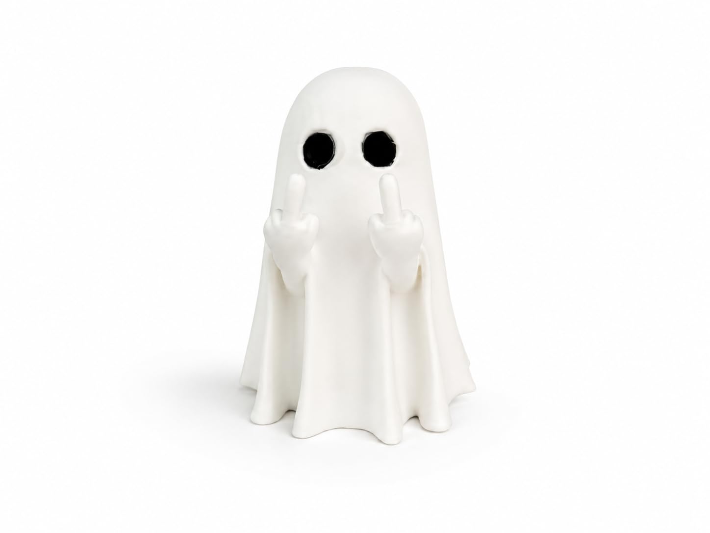 Decorative Ghost Figurine, White Ceramic Halloween Decor