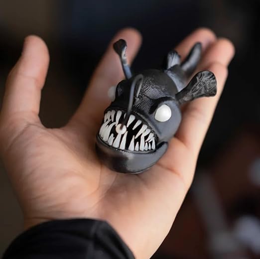 Deep Sea Monster Fish Toy for Kids | Glow-Style Angler Fish Model with Removable Parts | Creative Marine Animal Toy for Boys & Girls | Unique Display Model for Play & Decoration (Black)