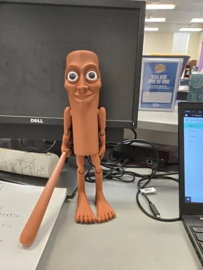 Tung Tung Tung Sahur Action Figure | 6-Inch Meme Toy | Italian Brainrot Collectible | 3D Printed Articulated Model with Bat | Funny Viral Figurine Gift | Brown (Pack of 1)