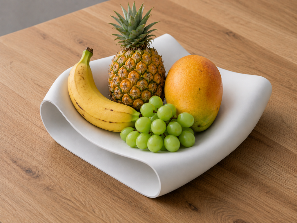 3D Printed Wave Fruit Tray — Sculptural Fruit Bowl for Modern Home Decor