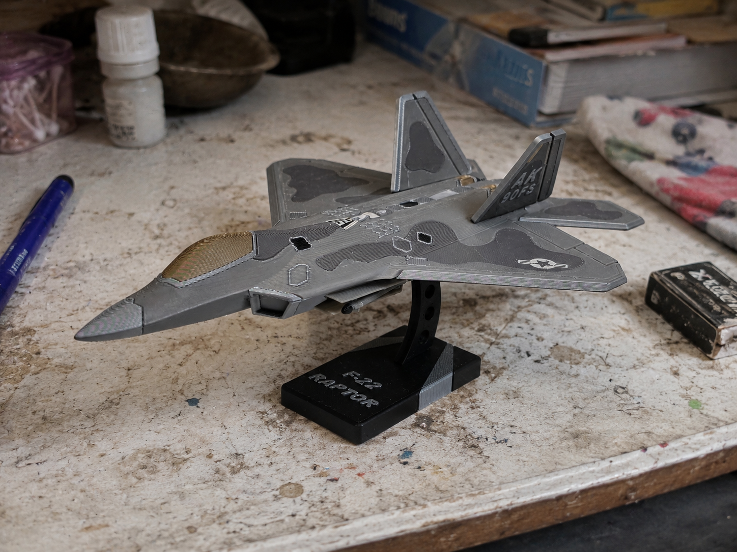 F-22 Raptor Scale Model — 3D Printed Fighter Jet Display