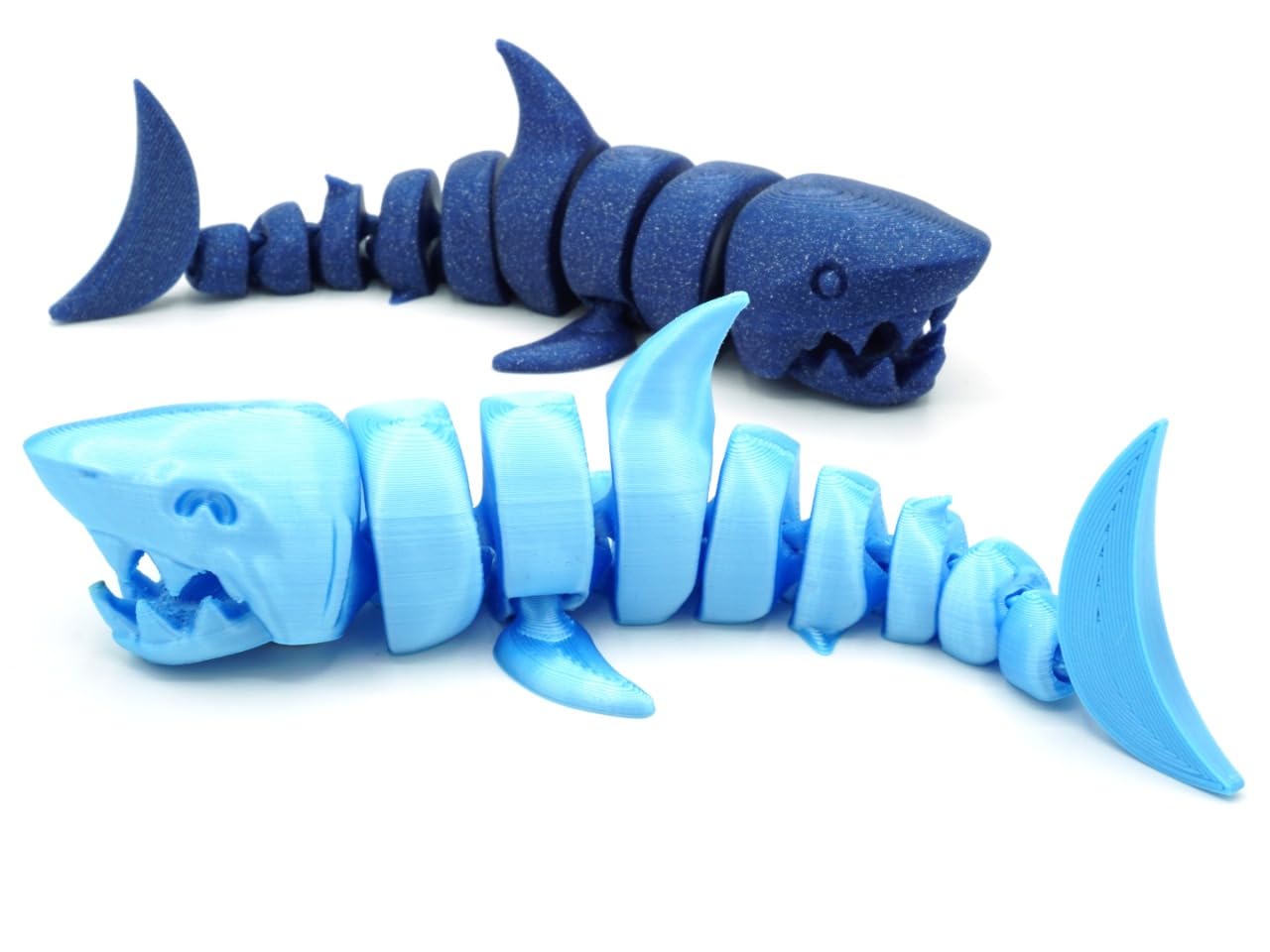 3D Printed Articulated Shark – Flexible Fidget Shark Figure for Kids & Adults | Stress Relief Desk Toy | Unique Ocean Animal Gift, Cool 3D Printed Toy for Fun & Decoration