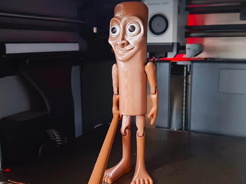 Tung Tung Tung Sahur Action Figure | 6-Inch Meme Toy | Italian Brainrot Collectible | 3D Printed Articulated Model with Bat | Funny Viral Figurine Gift | Brown (Pack of 1)