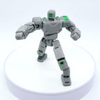 3D Printed Articulated Robot Action Figure Toy – Fully Poseable Mech Warrior Model for Kids & Collectors | Movable Joints Sci-Fi Robot Toy | Grey & Green