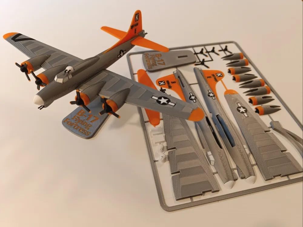 3D Printed Multi-Engine Vintage Bomber Aircraft Model Kit | Detailed DIY Assembly Airplane Toy for Kids & Collectors |Creative Aviation Display Model for Boys & Girls