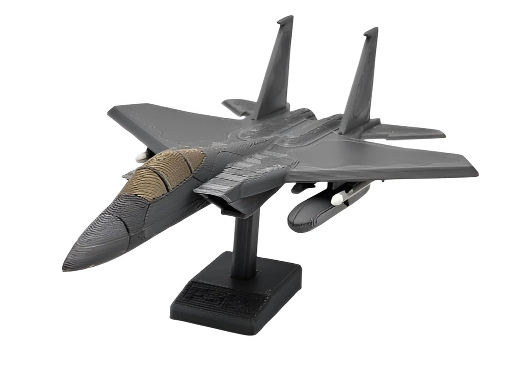 F-15 Eagle Fighter Jet Model Aircraft, Die-Cast Metal Display Stand, Grey, Military Collectible