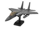 F-15 Eagle Fighter Jet Model Aircraft, Die-Cast Metal Display Stand, Grey, Military Collectible