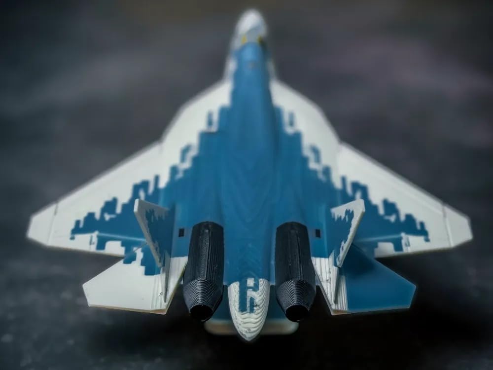 BHISRA FAB SU-57 Felon Fighter Jet 3D Model Kit Card, DIY Assembly Puzzle with Stand, Stealth Military Plane, STEM Toy for Kids, Teens and Adults