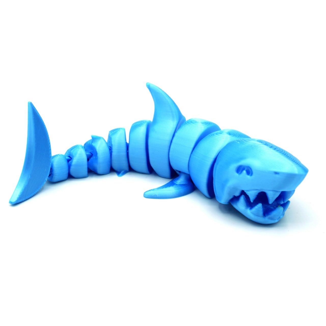 3D Printed Articulated Shark – Flexible Fidget Shark Figure for Kids & Adults | Stress Relief Desk Toy | Unique Ocean Animal Gift, Cool 3D Printed Toy for Fun & Decoration