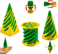 3D Spiral Twist Cone Fidget Toy, Green and White, Rotating Design, Pack of 1 (Pice-3) (Green and Yellow)