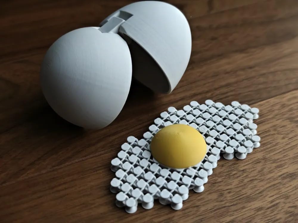 3D Printed Transformable Egg Puzzle Toy – Creative Foldable Fried Egg Design – Unique Educational Toy & Decorative Gift for Kids and Adults