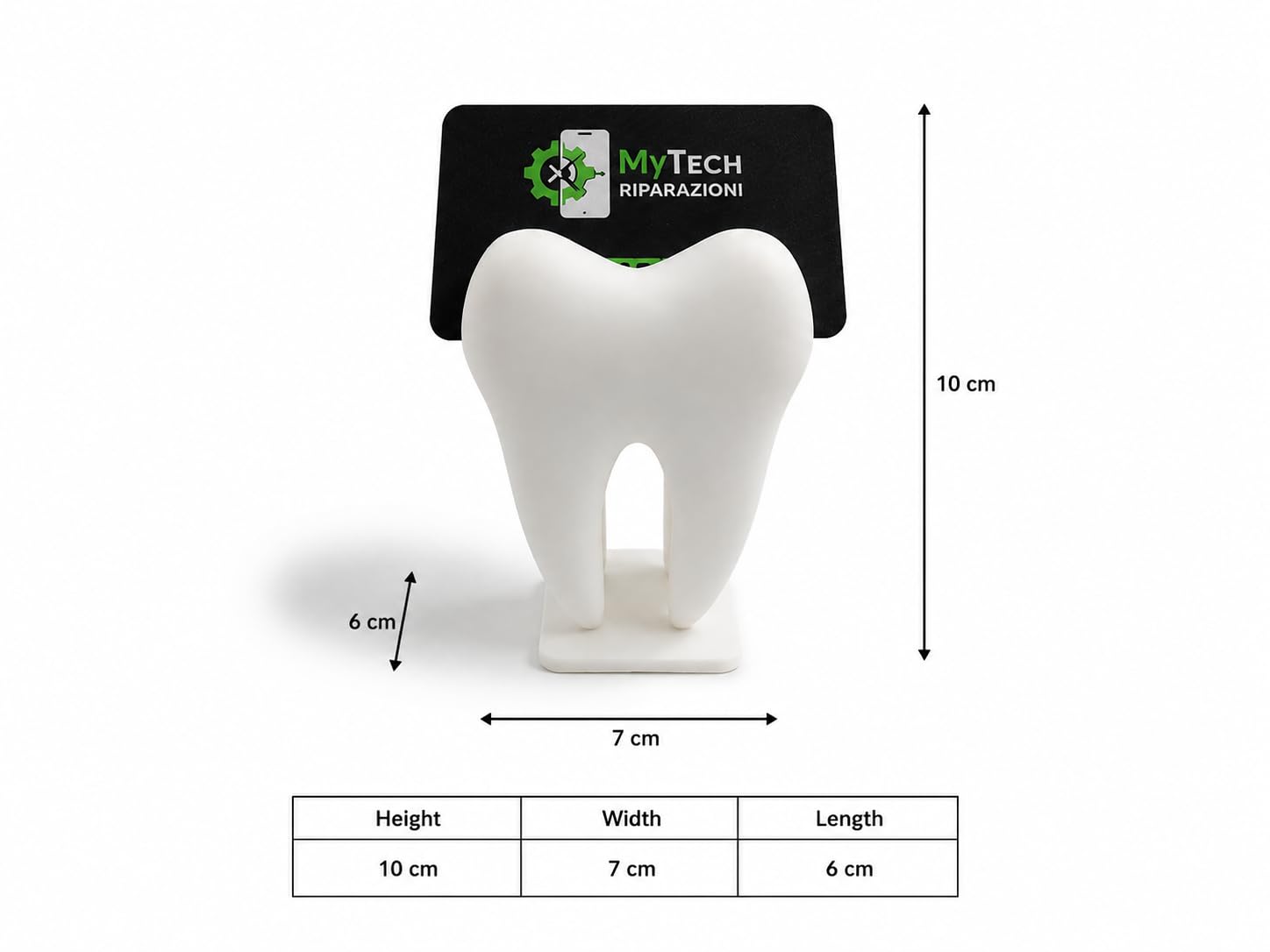 3D Printed Tooth Shape Card Holder Toy | Mini Dental Model Desk Accessory | Educational Tooth Model for Kids | Creative Visiting Card & Note Holder | Plastic Display Stand for Study Table