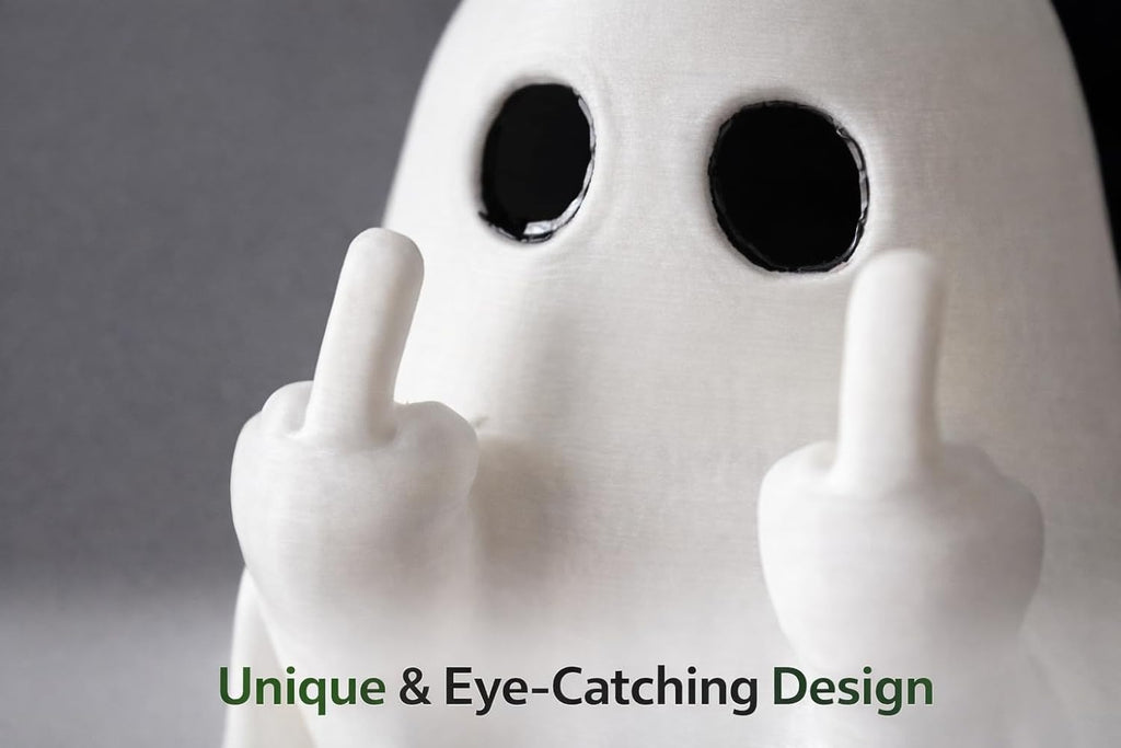 Decorative Ghost Figurine, White Ceramic Halloween Decor