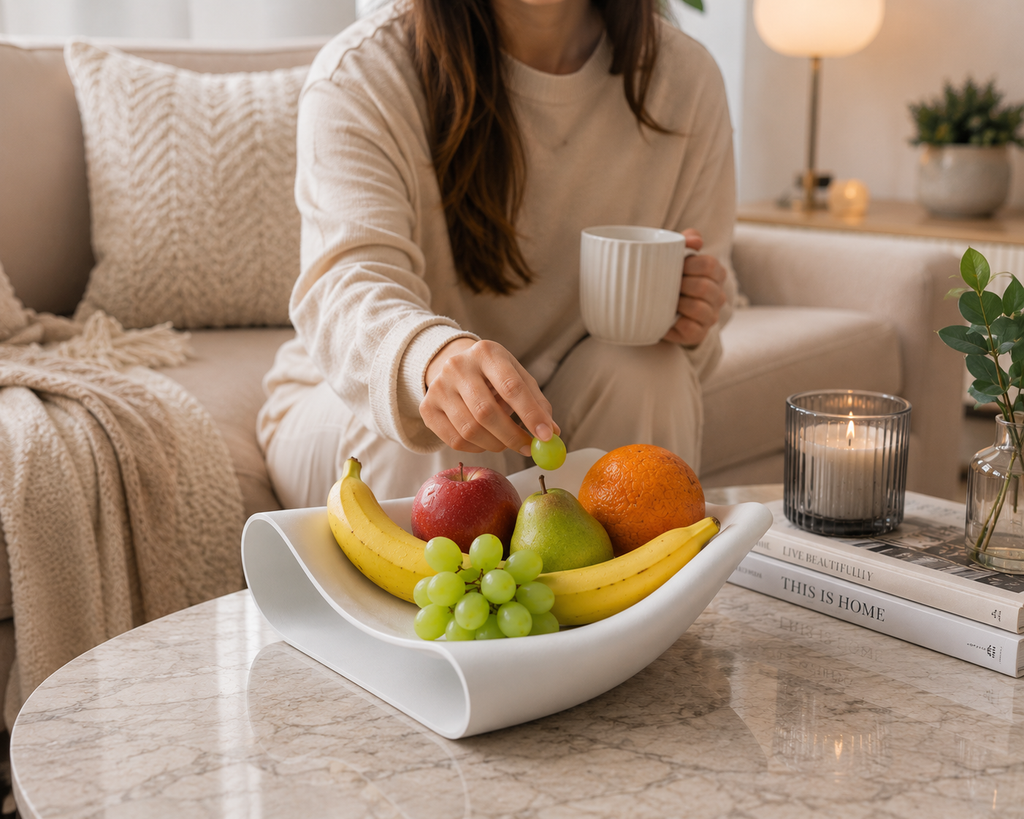 3D Printed Wave Fruit Tray — Sculptural Fruit Bowl for Modern Home Decor
