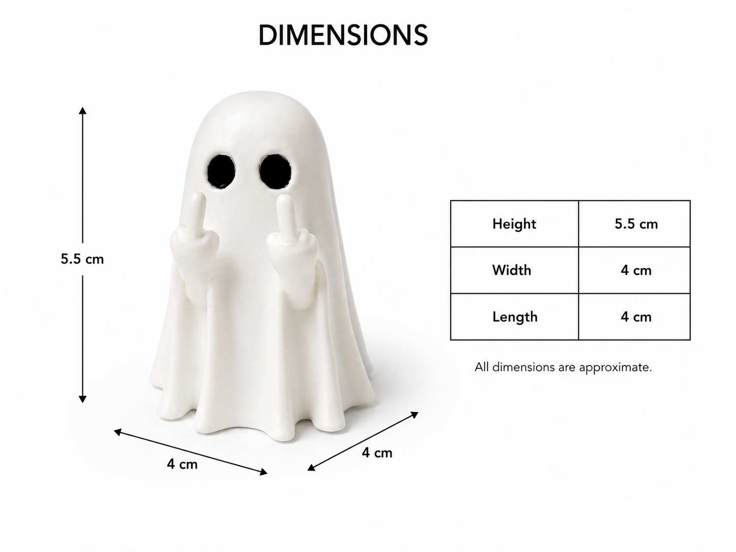 Rude Ghost Figurine — Funny Desk Decor for Gamers & Gift for Adults