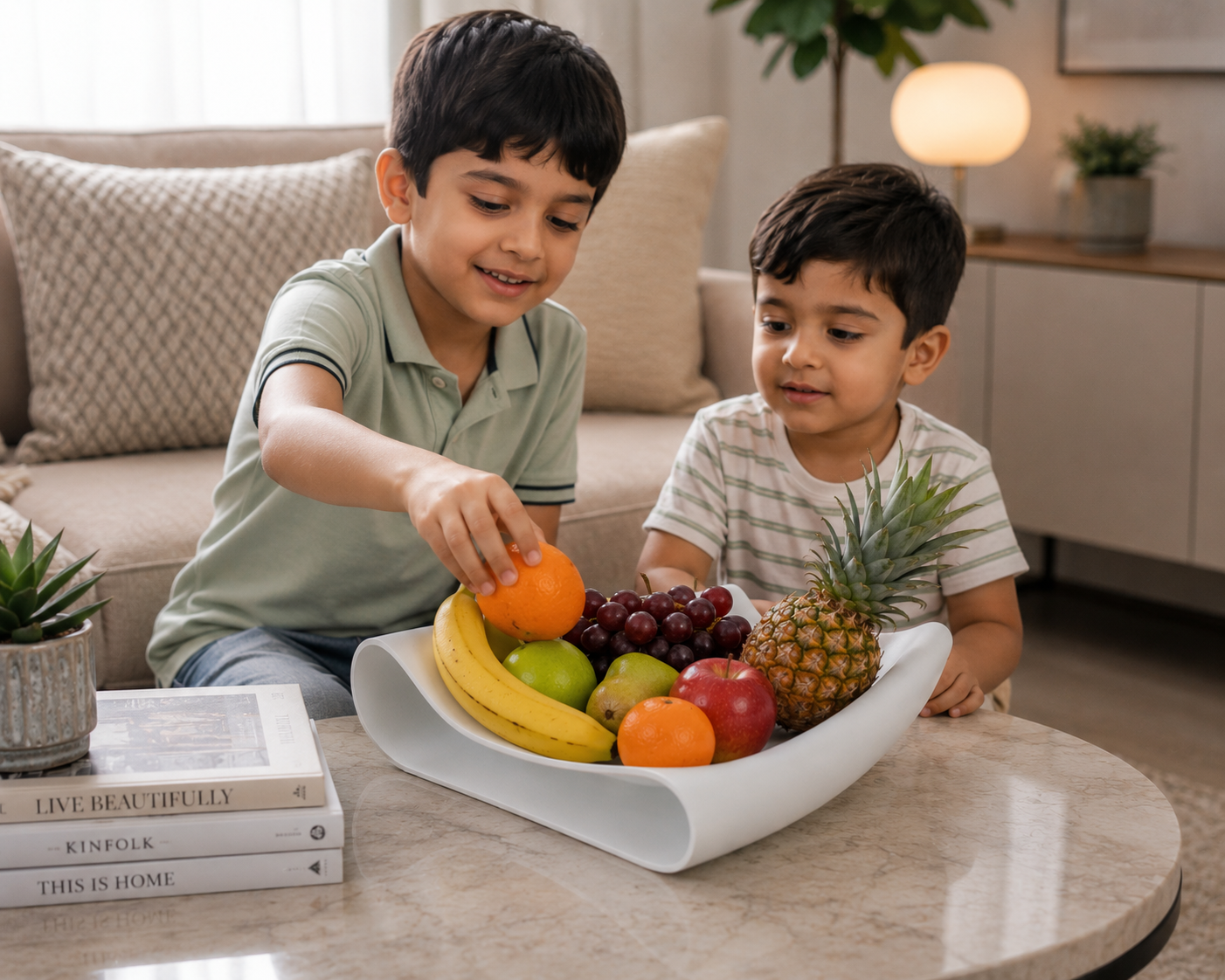 3D Printed Wave Fruit Tray — Sculptural Fruit Bowl for Modern Home Decor