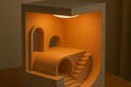 Modern Architectural LED Night Light, Minimalist Design Table Lamp, White Color Interior