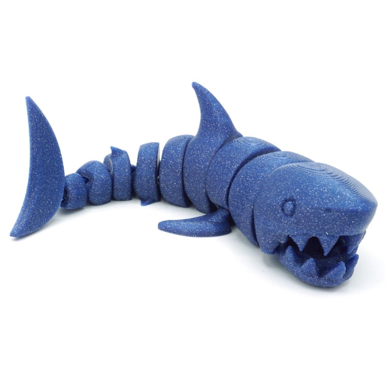 3D Printed Articulated Shark – Flexible Fidget Shark Figure for Kids & Adults | Stress Relief Desk Toy | Unique Ocean Animal Gift, Cool 3D Printed Toy for Fun & Decoration