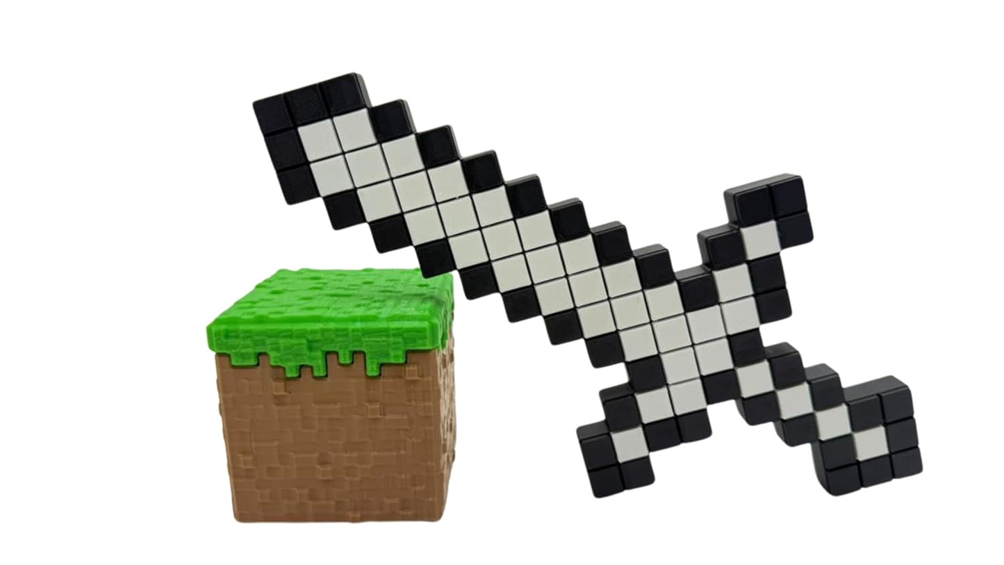 Pixel Sword Toy for Kids – 3D Pixelated Sword for Role Play & Costume Cosplay – Safe Lightweight Battle Toy for Boys & Girls – Gaming Style Sword Gift for Kids Ages 3+
