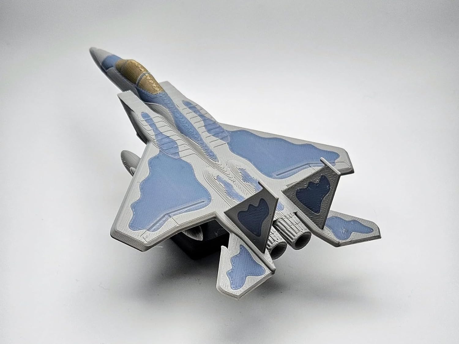 F-15 Eagle Fighter Jet Model Aircraft, Die-Cast Metal Display Stand, Grey, Military Collectible