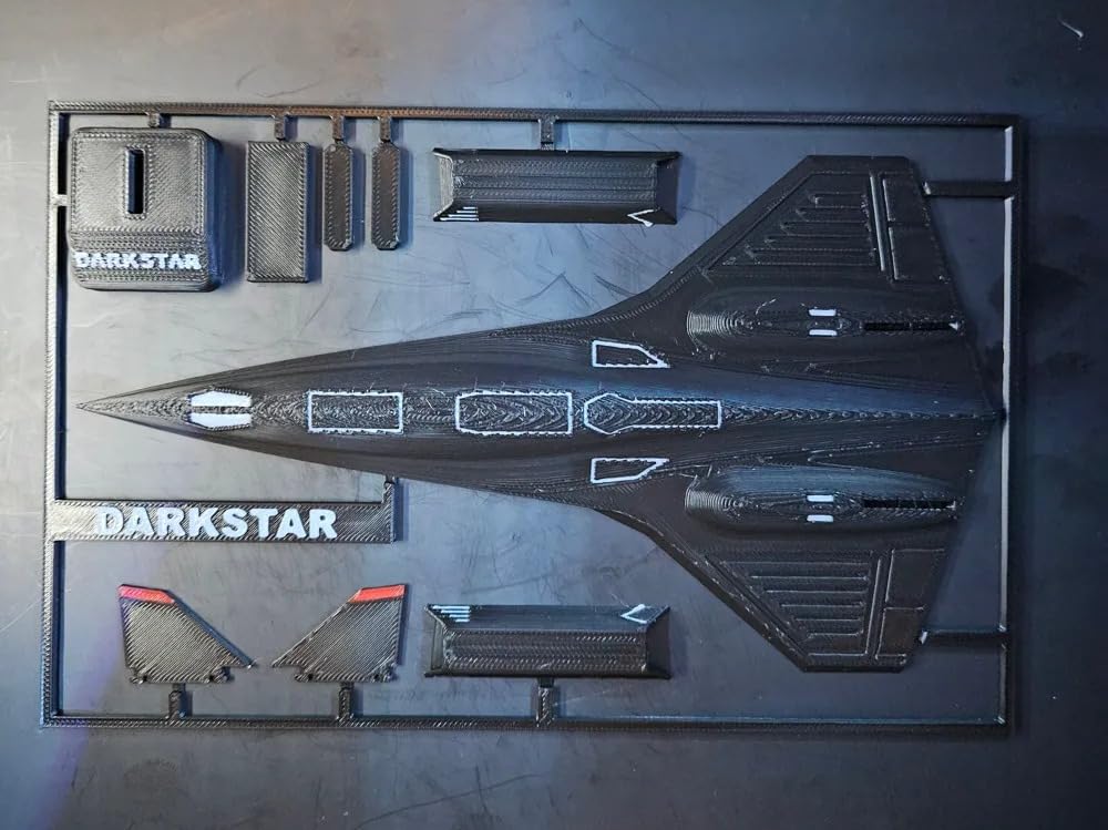 Dark Star SR-71 Scale Model Aircraft, 3D Printed Display Piece with Stand, Black