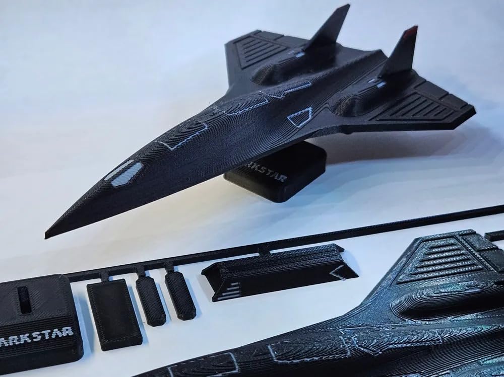 Dark Star SR-71 Scale Model Aircraft, 3D Printed Display Piece with Stand, Black
