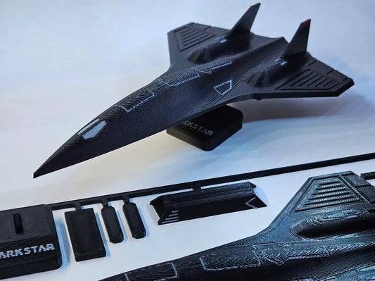 Dark Star SR-71 Scale Model Aircraft, 3D Printed Display Piece with Stand, Black