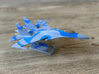 3D Puzzle Aircraft Model Kit, Blue Camouflage Design, DIY Assembly