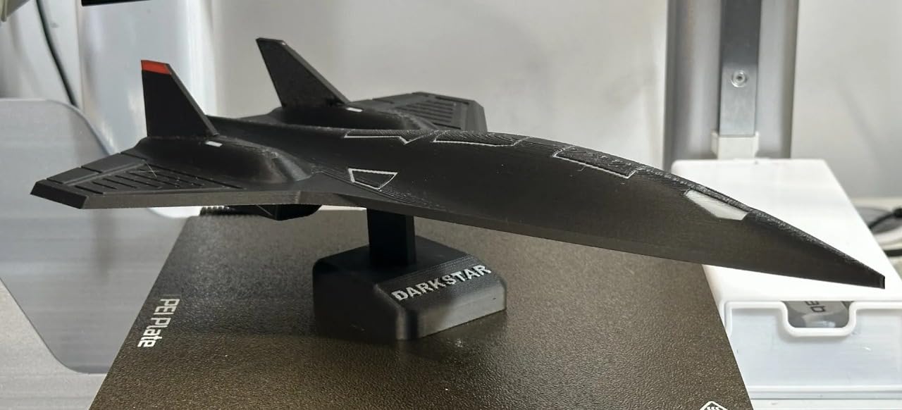Dark Star SR-71 Scale Model Aircraft, 3D Printed Display Piece with Stand, Black