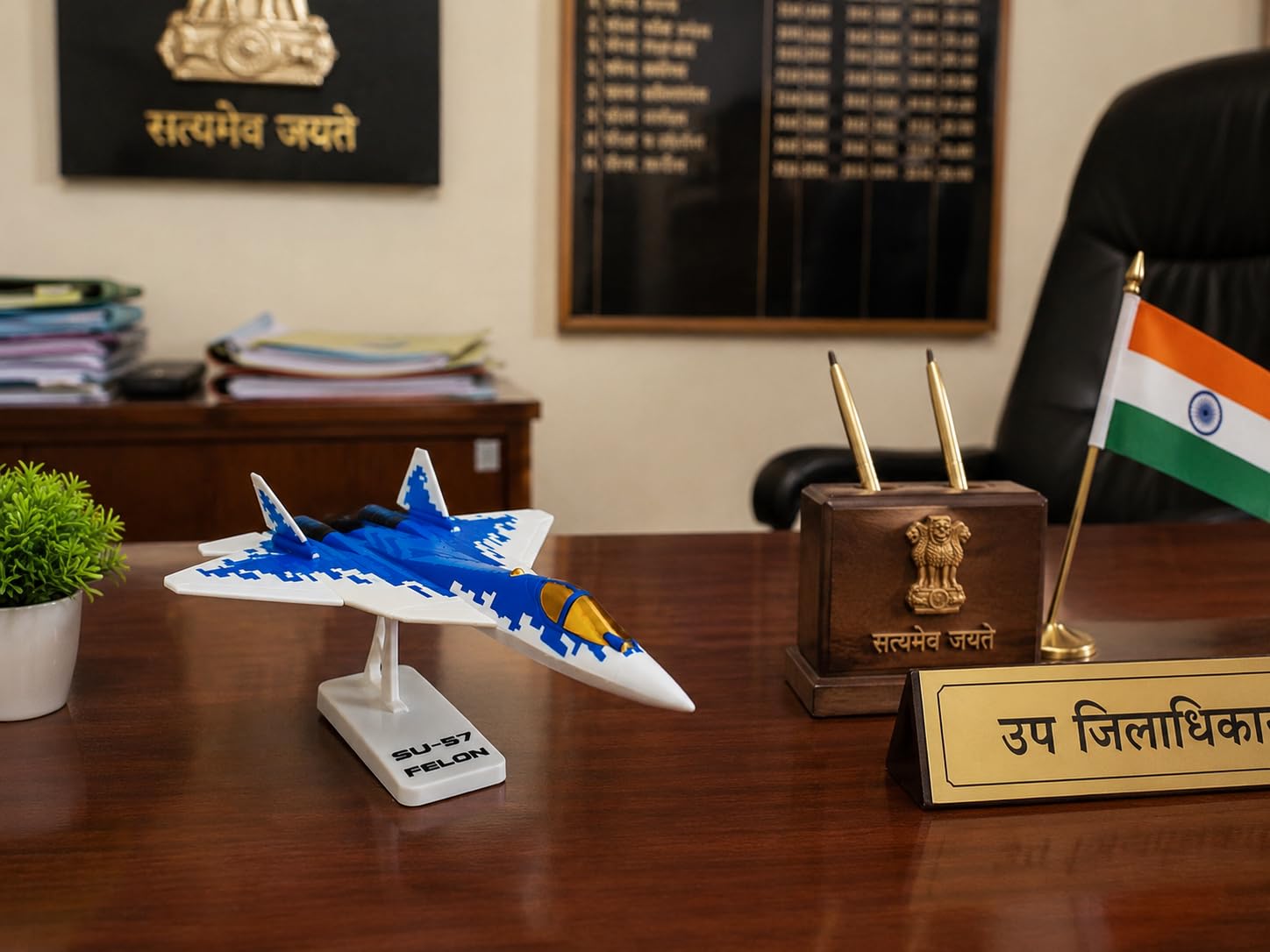 BHISRA FAB SU-57 Felon Fighter Jet 3D Model Kit Card, DIY Assembly Puzzle with Stand, Stealth Military Plane, STEM Toy for Kids, Teens and Adults