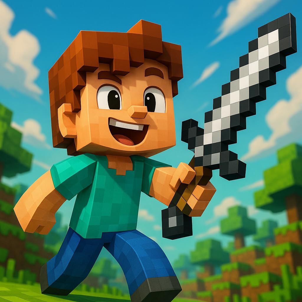 Pixel Sword Toy for Kids – 3D Pixelated Sword for Role Play & Costume Cosplay – Safe Lightweight Battle Toy for Boys & Girls – Gaming Style Sword Gift for Kids Ages 3+