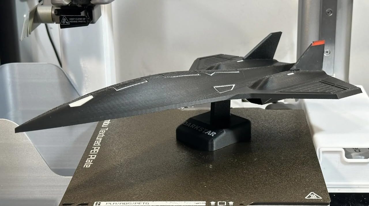 Dark Star SR-71 Scale Model Aircraft, 3D Printed Display Piece with Stand, Black