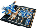 3D Puzzle Aircraft Model Kit, Blue Camouflage Design, DIY Assembly