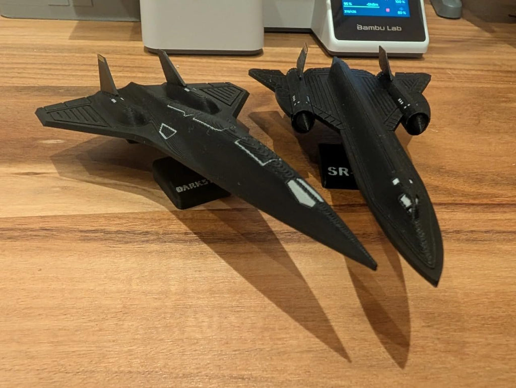 Dark Star SR-71 Scale Model Aircraft, 3D Printed Display Piece with Stand, Black
