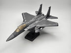 F-15 Eagle Fighter Jet Model Aircraft, Die-Cast Metal Display Stand, Grey, Military Collectible