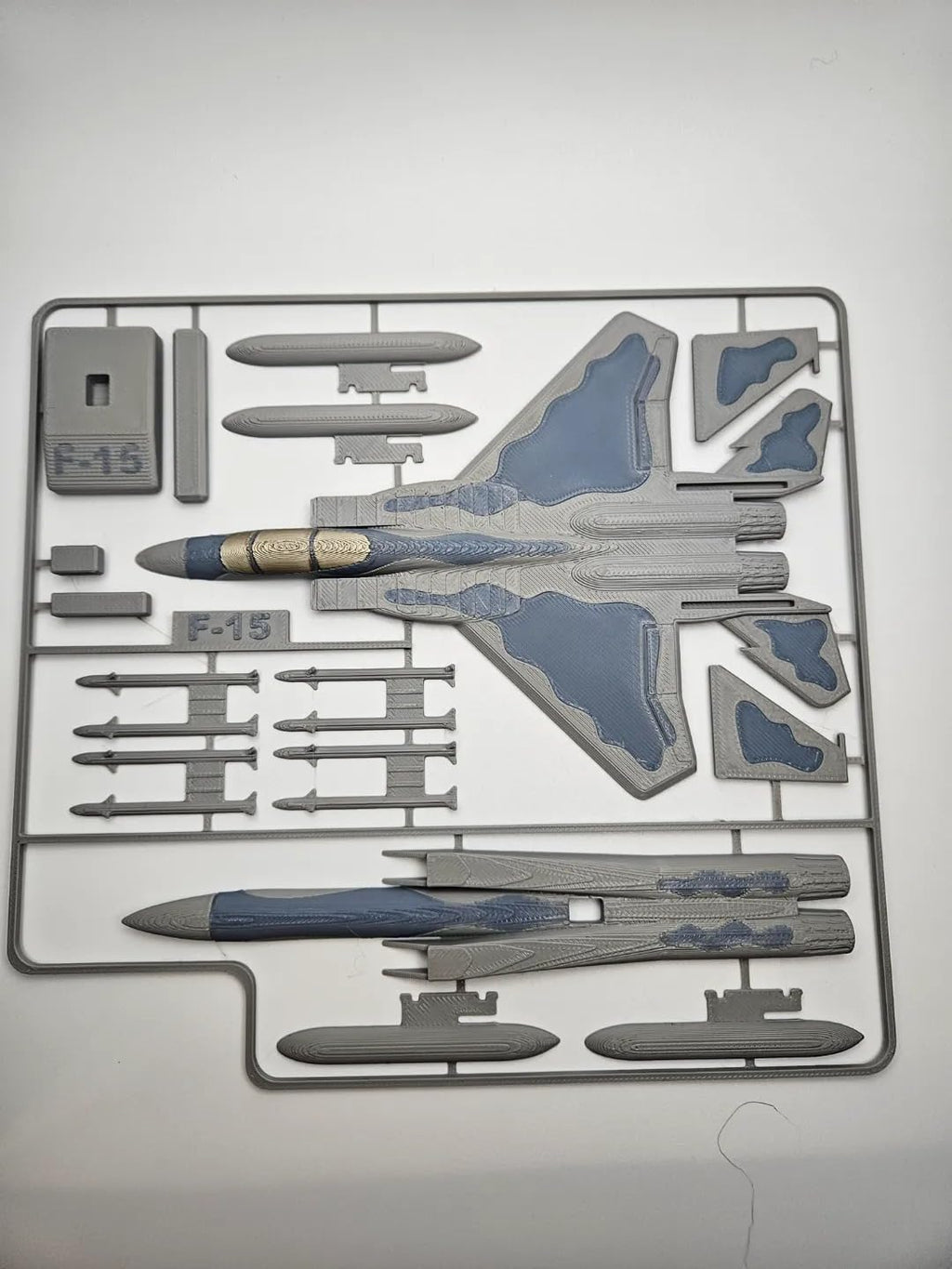 F-15 Eagle Fighter Jet Model Aircraft, Die-Cast Metal Display Stand, Grey, Military Collectible