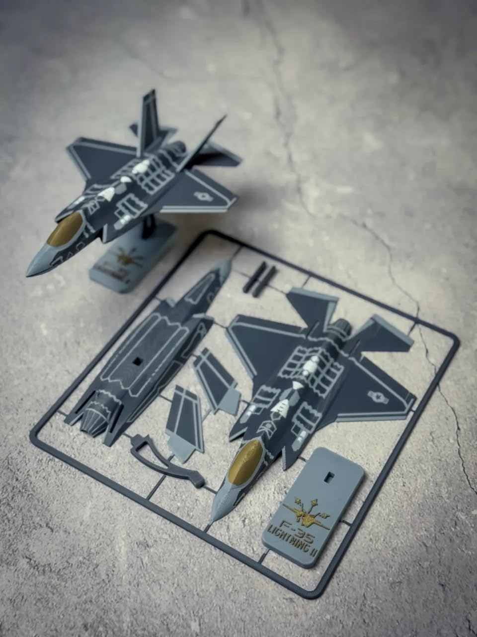 DIY Model Aircraft Kit, F-35 Fighter Jet Scale Model with Detachable Parts,Multicolor