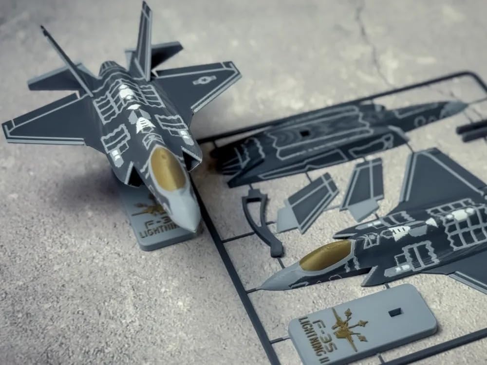 DIY Model Aircraft Kit, F-35 Fighter Jet Scale Model with Detachable Parts,Multicolor