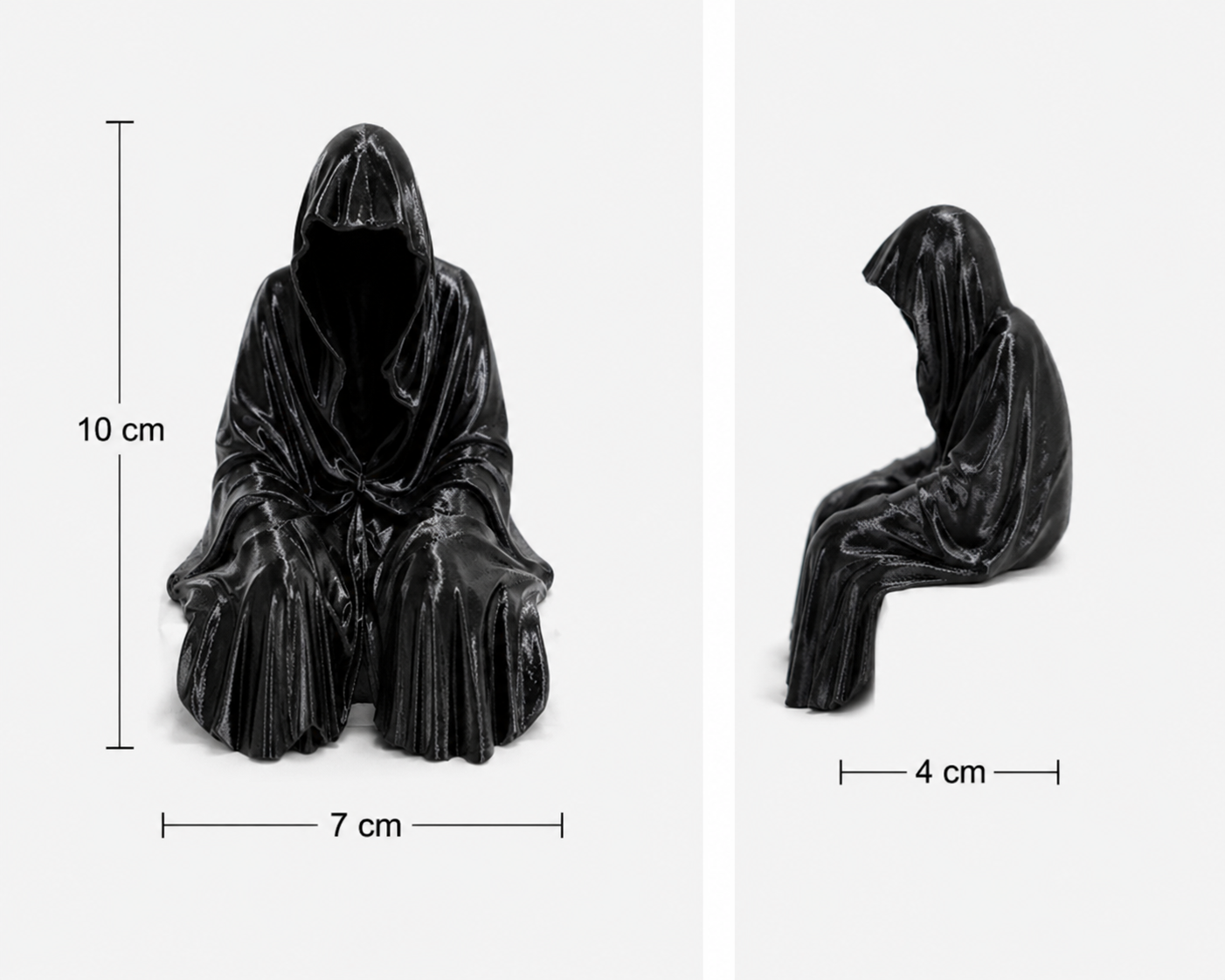 Faceless Shadow Wraith Figurine — Gothic Shelf Sitter Decor & Dark Art Collectible