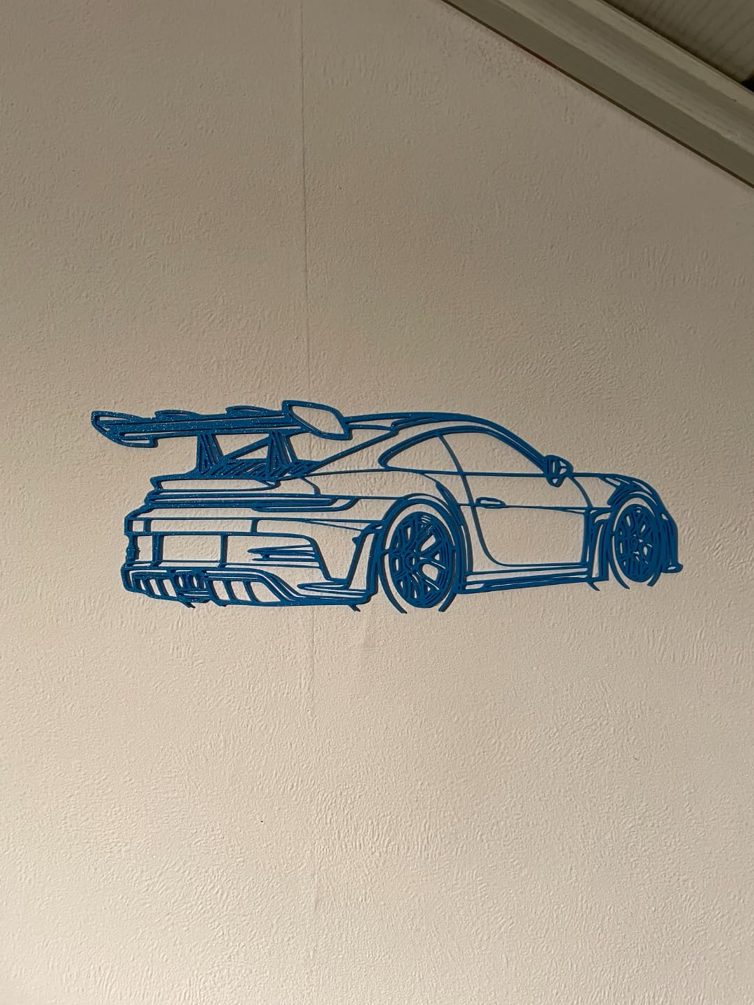 Beoals Sports Car 3D printed plastic Wall Art, Modern Racing Car Design, Black Plastic Wire Decor